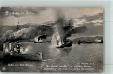 Hafen Pulo-Pinang Vernichtung d. russ. Keuzer Szhemtschug Kreuzer Emden 1914