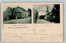 99198 O5101 Mönchenholzhausen 1905 - Dorfstrasse Kirche Gasthaus zur grünen Linde