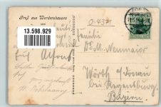 06388 O4371 Werdershausen 1914 - Dorfplatz Gasthaus Erholung Am Dorfteich