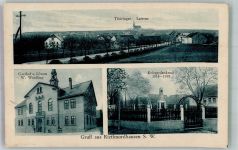 99195 O5101 Riethnordhausen , Thür - Posthilfstelle Rithnordhausen Thüringer Laterne Gasthaus zum Löwen Kriegerdenkmal 1914/18