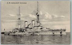 Linienschiff Schwaben Dampfpinasse Verlag Gebr. Lempe Kiel Nr. 65 Marine WK I