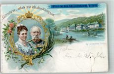 O8000 Pillnitz Schloßrestaurant Lithographie Adel Sachsen 1900 Gebrauchsspuren