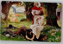 Parsival begegnet Gurnemanz Nr. 4 Mythologie Künstlerkarte