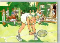 Humor Tennis Künstlerkarte