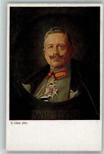 sign. Ulmer Portrait des Kaisers in Uniform Adel Kaiser Wilhelm II Künstlerkarte