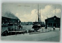 23552 W2400 Lübeck Gebrauchsspuren Hafenpartie Schiff Boot