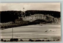 Pöhlberg Foto AK Gesteinsformation mit Gasthaus Berghotel Pöhlberg Verlag Franz Landgraf Nr. 7327