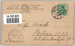 Portraitaufnahme einer jungen Frau mit Perlenkette Serie Monna Vanna No. 16 GL & Co 1904