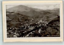 79669 W7863 Zell im Wiesental 1935 FOTO KEINE AK Fliegeraufnahme des Ortes mit dem Bahnhof Original aufmontierte Verlagsmusterkarte