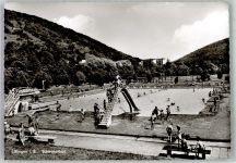 76275 W7505 Ettlingen Foto AK Schwimmbad