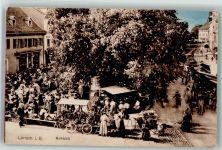 79539 W7850 Lörrach 1911 - Marktplatz Marktszene Fahrräder Litfaßsäule