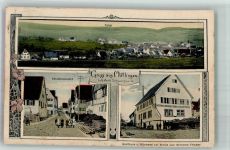 75378 W7263 Möttlingen , Württ 1914 Gebrauchsspuren Dorfstrasse Gasthaus-Bäckerei zur Krone