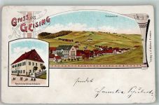 01778 O8244 Geising 1912 Lithographie Gasthaus Schubert