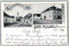2700 Bad Fischau 1899 Foto AK Gasthaus Kirche Gruss aus