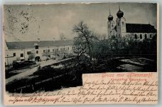 83352 W8226 Altenmarkt a d Alz 1901 Foto AK Kirche Klosterhof Baumburg