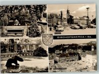 01877 O8500 Bischofswerda 1974 Foto AK Auto Marktplatz Rathaus Denkmal Bär Tierpark