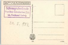 Schneegruben Baude 1923 Winter Hüttenstempel