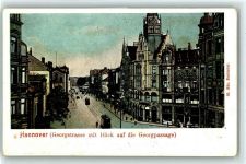 Hannover 1900 Georgstrasse mit Blick auf die Georgpassage