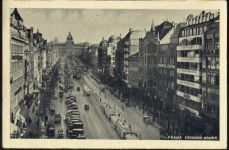 um 1920/30 - Tschechien, Prag, Wenzelsplatz, Straßenbahn, Schloss AKU2
