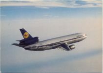 Flugzeug -Lufthansa- DC 10 (plane), fliegend AKU1 Lufthansa um 1970/80