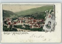 Mürzzuschlag 1899 - Gruss aus Mürzzuschlag Eisenbahnlinie Viadukt