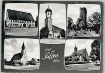 73054 W7334 Süßen - Rathaus Alte Kirche Evangel. Kirche Ruine Staufeneck Kath. Kirche