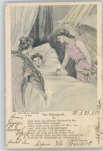 Elterngrab III Engel am Krankenbett AK Tod 1904