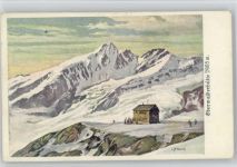 Oberwalderhütte sign. I.Streyl Großglockner, Osttirol Künstlerkarte