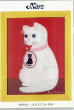 März - Künstler Anne Freidank - Katze 1979 AK Monat
