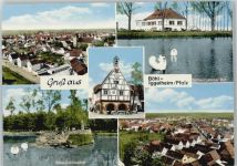 67459 W6737 Böhl-Iggelheim - Schwarzweiher Schwanenweiher Rathaus