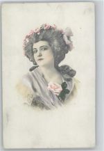 Glamour Jugendstil Frauen Portrait Haarmode Künstlerkarte