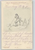 Skizzenbuch Nr. 76 - Alpenhorn blasen - Hendschel, A. Künstlerkarte