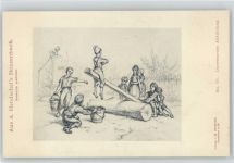 Skizzenbuch Nr. 75 - Kinder - Streiche - Wippe - Unerwartete Abkühlung Hendschel, A. Künstlerkarte