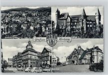 35745 W6348 Herborn , Hess - Schloß Bahnhof Marktplatz Rathaus VW-Käfers