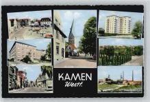 59174 W4708 Kamen , Westf - Markt Städt. Hellmig-Krankenhaus Bahnhofsstraße schiefe Turm Hochhaus Lessingstraße Edelkirchenhof Zeche Monopol
