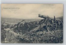 WK I - eroberte franz. Geschützstellung AK Militärtechnik