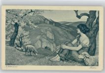 Berufe Hirtin - sign Ernst Liebermann Liebermann, M. 1919 Künstlerkarte