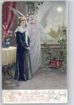 Das Eltern Grab - Trauernde Frau mit einem Schutzengel Tod 1903