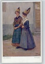 Kirchgang - Trachten - Galerie Wiener Künstler Nr. 575 AK Straka, J. Künstlerkarte