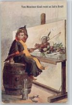 Nr. 3862 - Münchner Kindl als Malerin - Pinsel Farben Wagner, R. 1926 Künstlerkarte