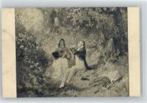 Picknick, Flötenspieler Gemälde von Spitzweg Blasinstrument