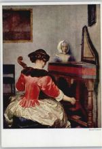 Gemälde von Terborch - Frau sitzt am Klavier Geiger