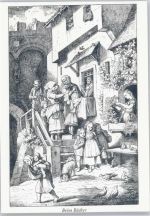 Beim Bäcker einkaufen - sign LR - Beschauliches und Erbauliches - Aus dem Ludwig-Richter Kalender 1963 Kaufhaus