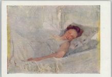 Schlafende Frau Kunst Russland Künstlerkarte