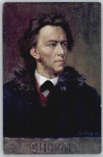 Porträt - B.K.W. 674-3 AK Chopin, F. Künstlerkarte