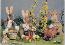 Hasen mit Schubkarre und Ostereiern Steiff