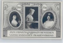1866-1916 zum 50jährigen Bestehen des Vaterländischen Frauenvereins - Kaiserin, Cecilie und Victoria Luise Adel Prinzessin Victoria Luise