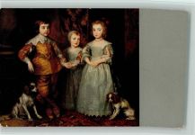 Kinder Karl I und die Hunde Gemälde von van Dyck Adel Österreich 1911 Künstlerkarte