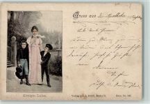 mit ihren Söhnen im Park Adel Königin Luise 1899