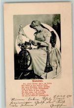 Gedicht, Spinnrad 1900 AK Gretchen